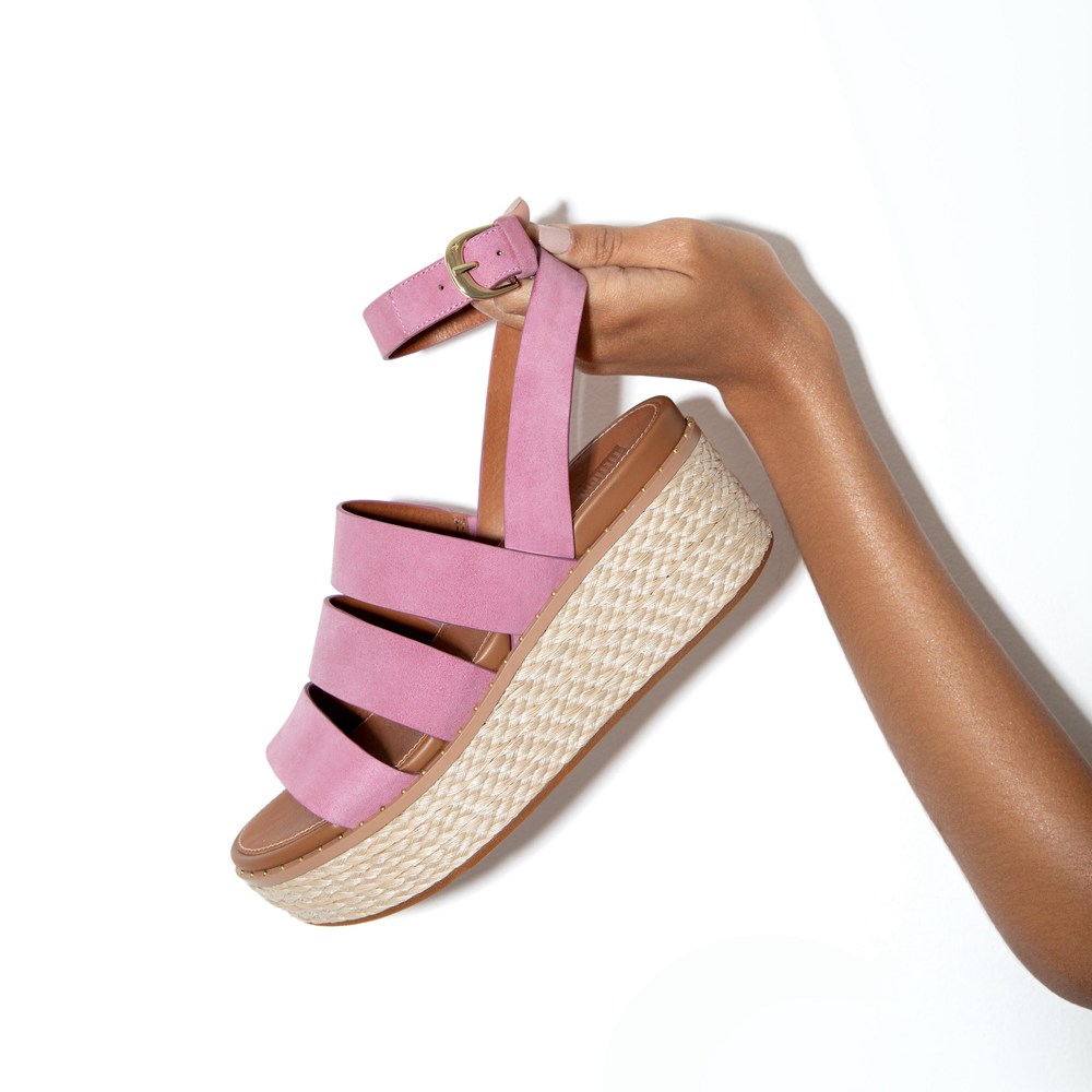 Fitflop Womens Wedge Pink - Eloise Espadrille Sandals - 16GAQCFDR